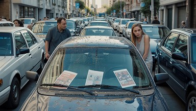 Auto parcheggiata per strada