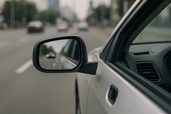 Auto senza specchietto di destra o sinis