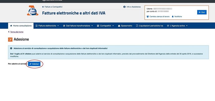 Consultare fatture elettroniche private 