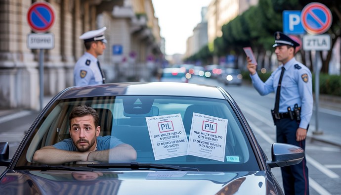 Due multe nello stesso giorno per stessa
