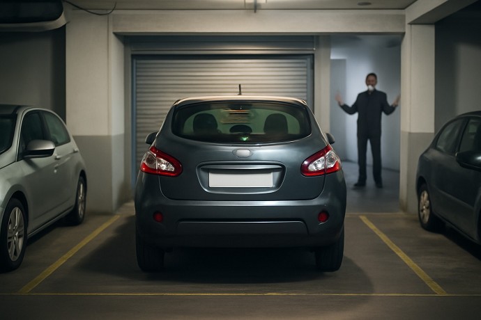 Parcheggiare davanti al proprio box in c