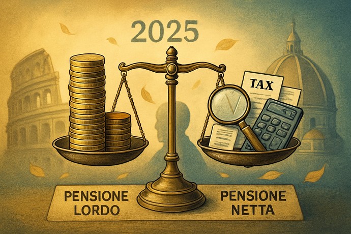 Pensione dal lordo al netto nel 2025. Ca