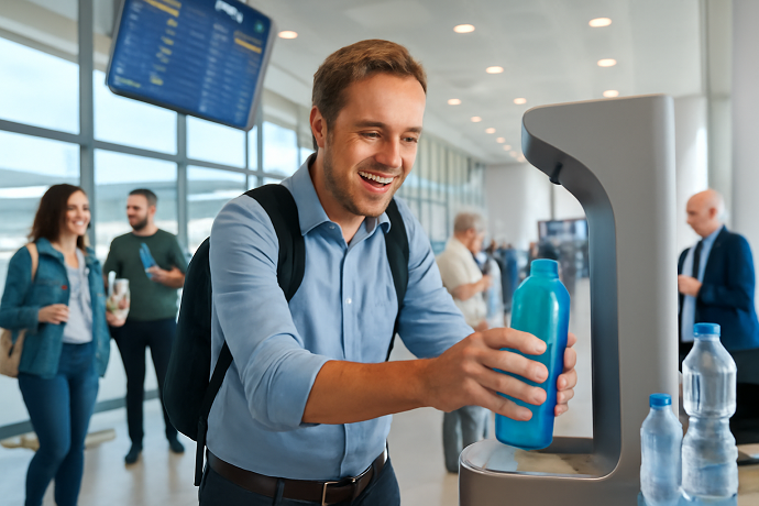 acqua gratis negli aeroporti
