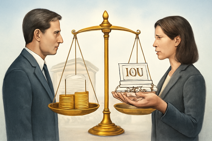 assegno divorzile e debiti tra coniugi