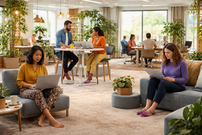 lavorare a piedi nudi o senza scarpe