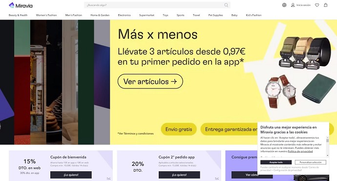 Sito di e-commerce Miravia