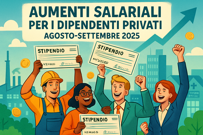 Stipendi dipendenti privati Agosto Sette