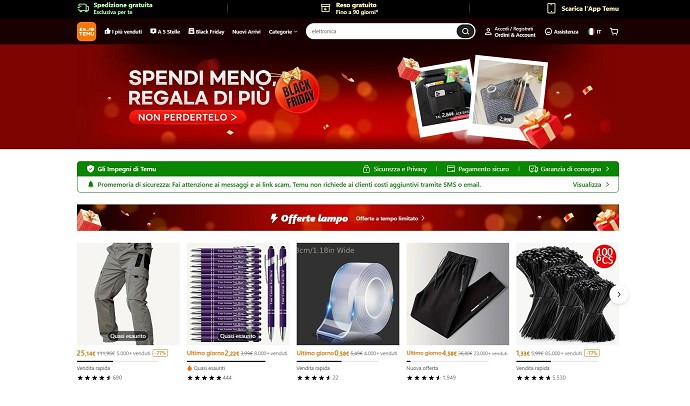 Comprare su Temu