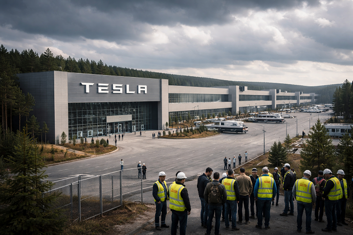 tesla gigafactory di berlino in crisi