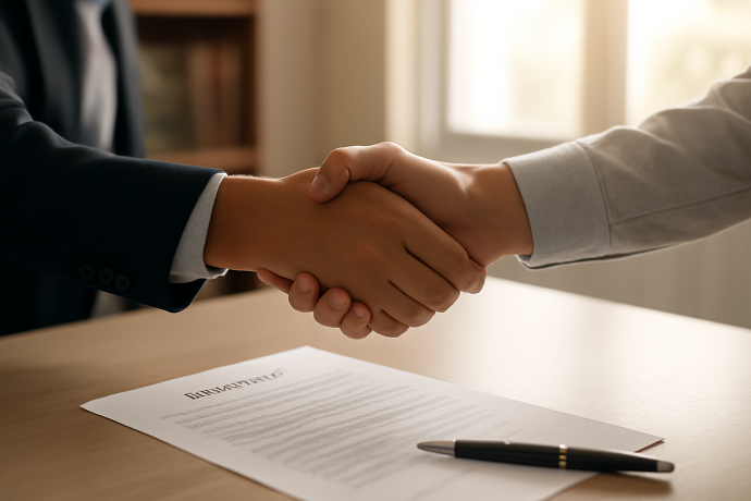 Una stretta di mano � vincolante